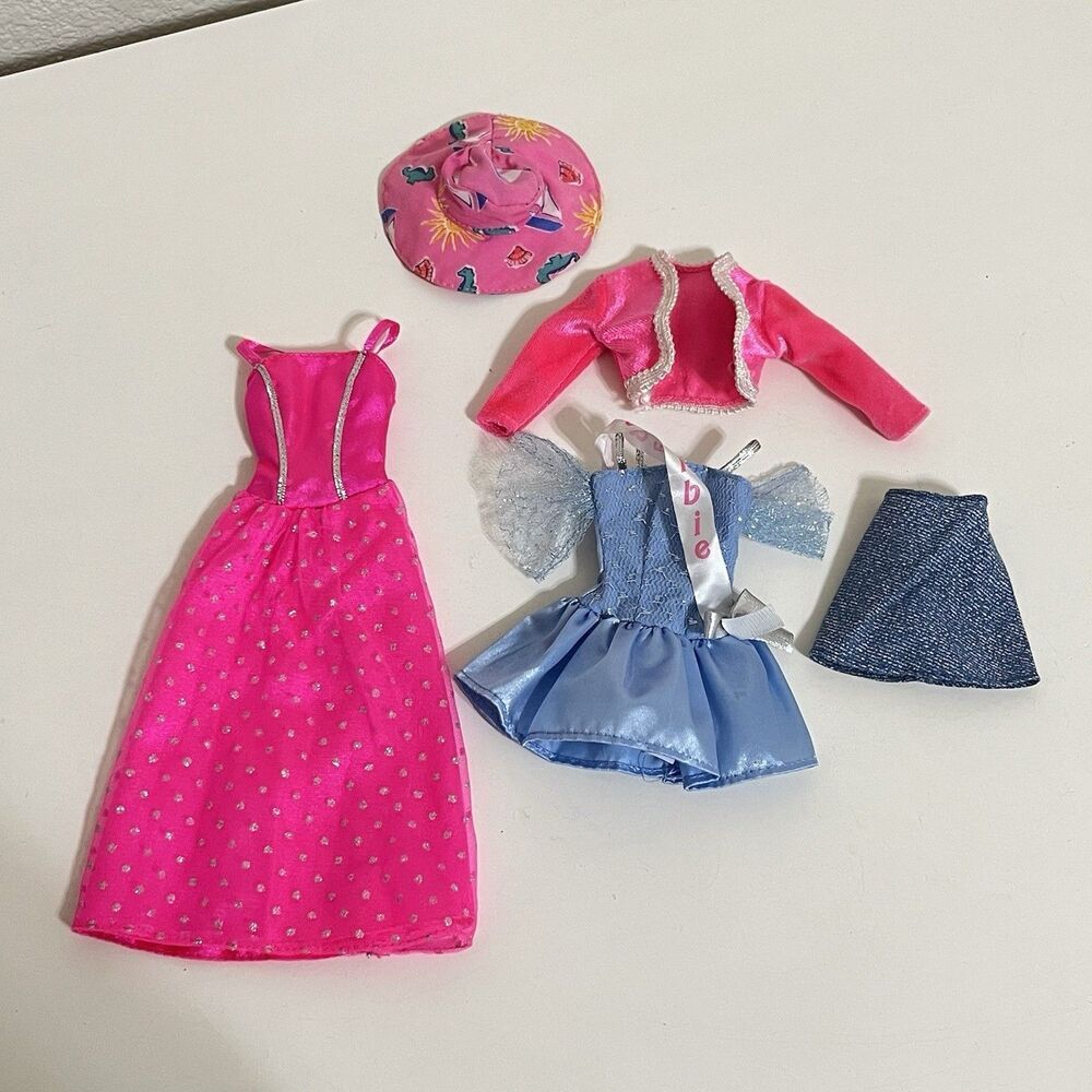 Vintage Barbie Doll Clothing Dresses Hat Skirt Jacket Lot of 5